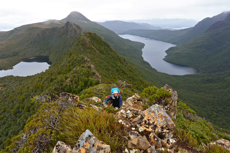 Lightning Ridge, climbing; half an hour later (Spanner Lake and Lake Picane).jpg
