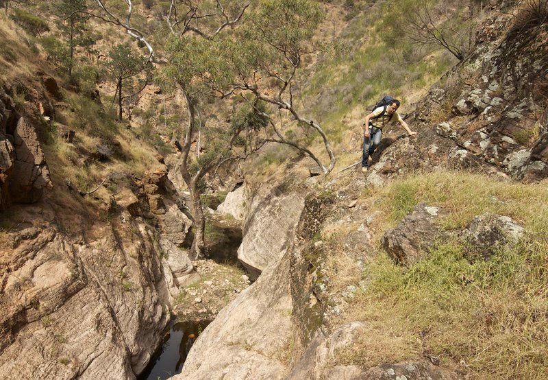 7 - Climbing around the rockpool - Telowie Gorge.jpg