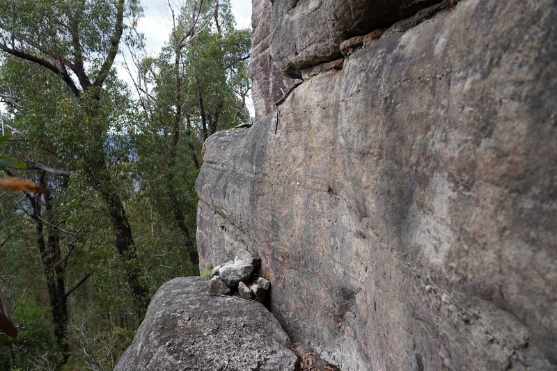 First exposed and awkward bit of climbing on Donjon.jpg